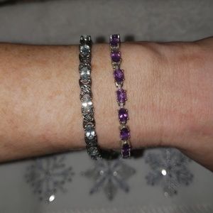 REAL Amethyst and Aquamarine Bracelets